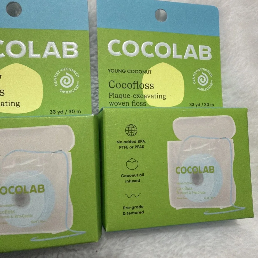 Lot Of 2 Cocolab Young Coconut Woven Dental Floss, Textured & Pro-Grade